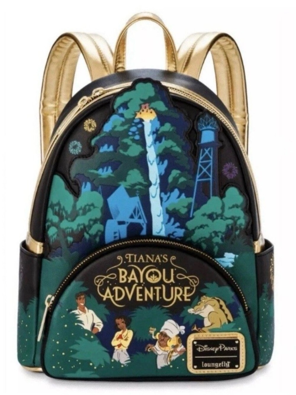 Loungefly Tiana's Bayou Adventure Mini Backpack - Green/Gold/Blue